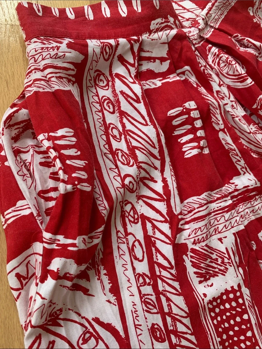 Ali Miles Vintage Baggy Fit Abstract Print Bermuda Shorts Made In USA Red White